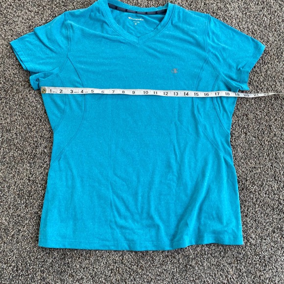Women's Champion Teal V-neck T-Shirt - Medium - Picture 5 of 5